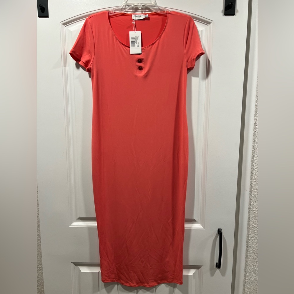 NWT Flounce Club Maternity Dress, Coral, US Size 8